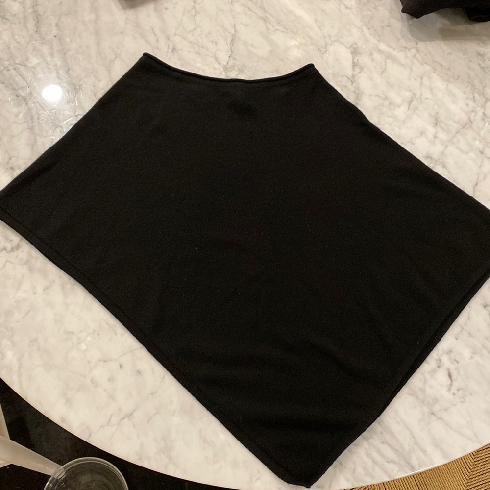 Black cashmere poncho